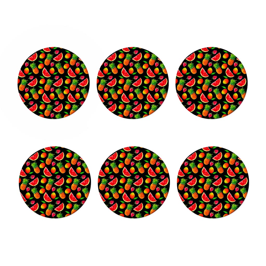 Mix Fruit Pineapple Pattern Print Coaster Set