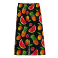 Mix Fruit Pineapple Pattern Print Cotton Front Slit Maxi Skirt