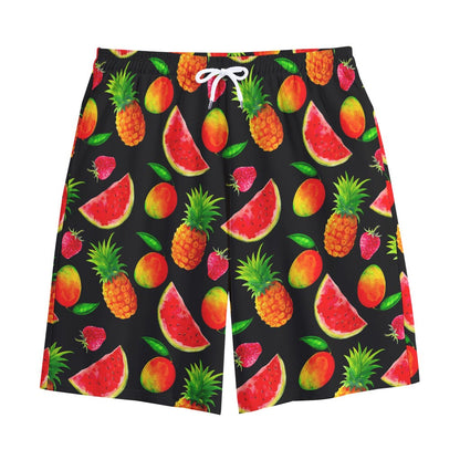 Mix Fruit Pineapple Pattern Print Cotton Shorts