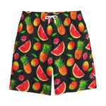 Mix Fruit Pineapple Pattern Print Cotton Shorts