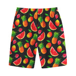 Mix Fruit Pineapple Pattern Print Cotton Shorts
