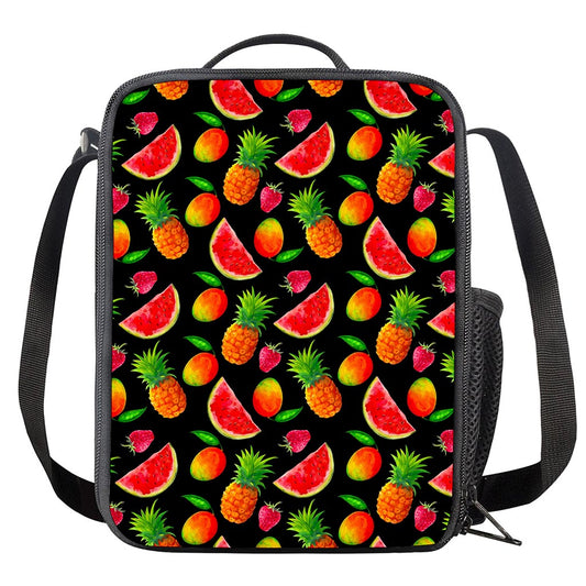 Mix Fruit Pineapple Pattern Print Crossbody Lunch Bag