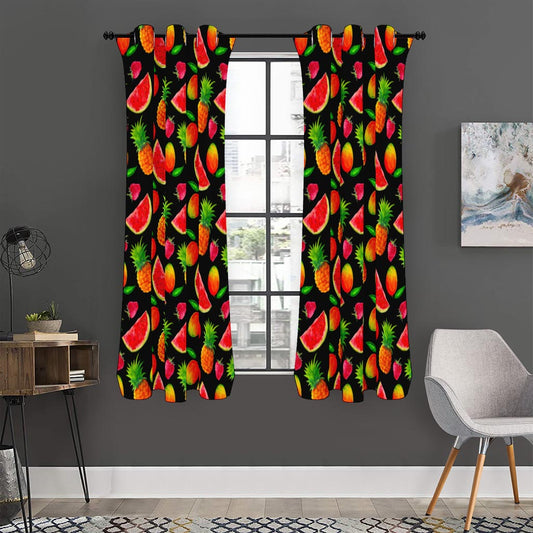 Mix Fruit Pineapple Pattern Print Curtain