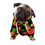 Mix Fruit Pineapple Pattern Print Dog Zip Up Hoodie