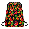 Mix Fruit Pineapple Pattern Print Drawstring Backpack