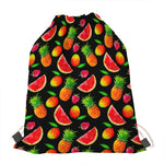Mix Fruit Pineapple Pattern Print Drawstring Bag