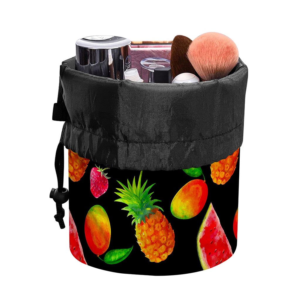 Mix Fruit Pineapple Pattern Print Drawstring Makeup Bag