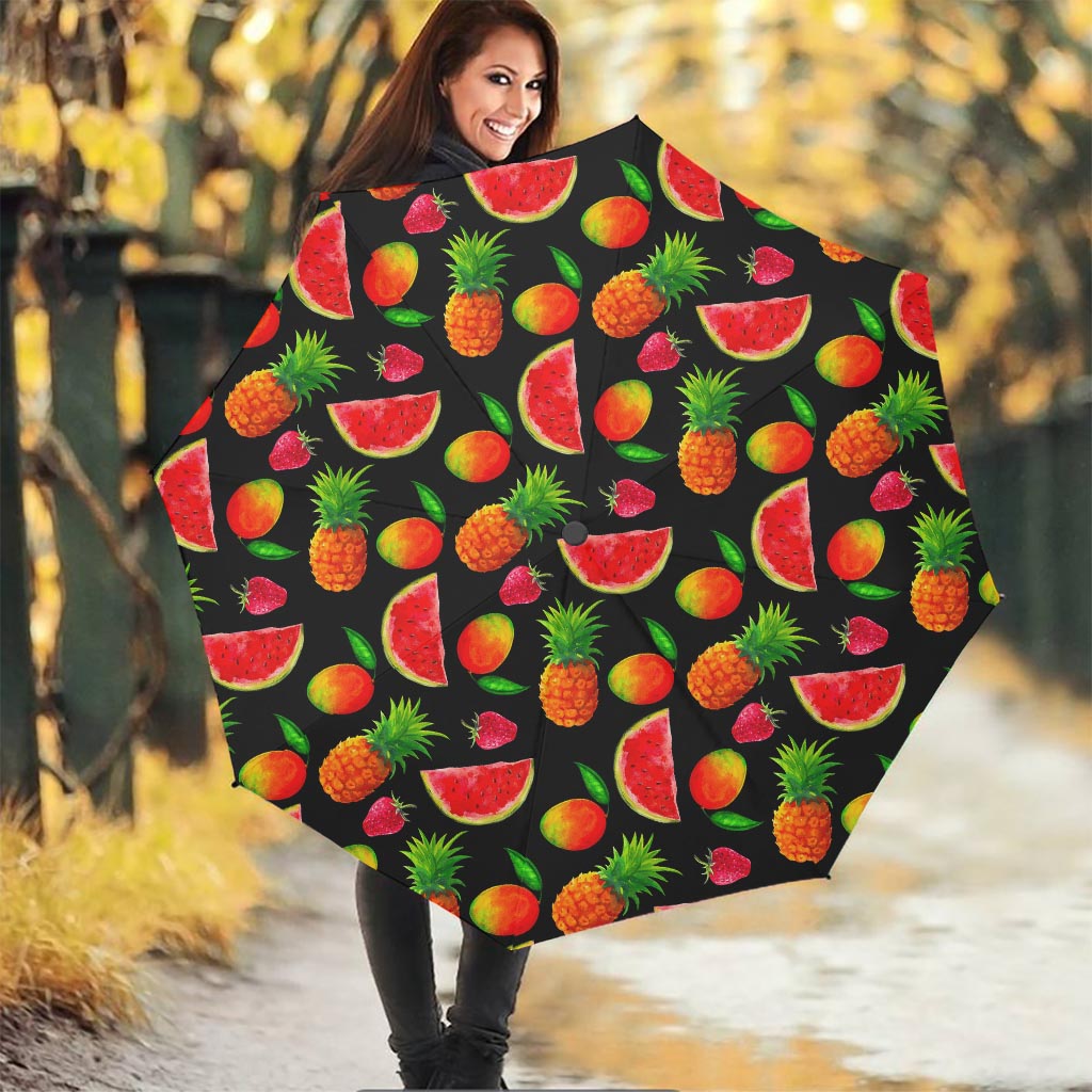 Mix Fruit Pineapple Pattern Print Foldable Umbrella