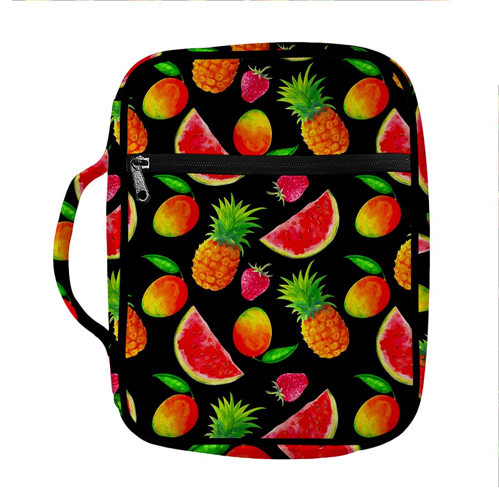 Mix Fruit Pineapple Pattern Print Front Pocket Bible Bag