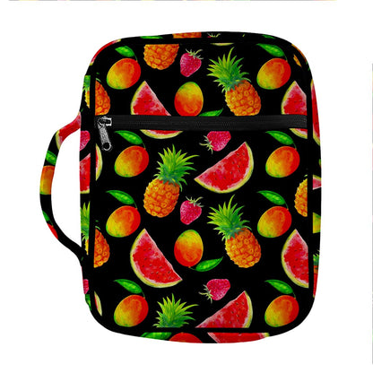 Mix Fruit Pineapple Pattern Print Front Pocket Bible Bag
