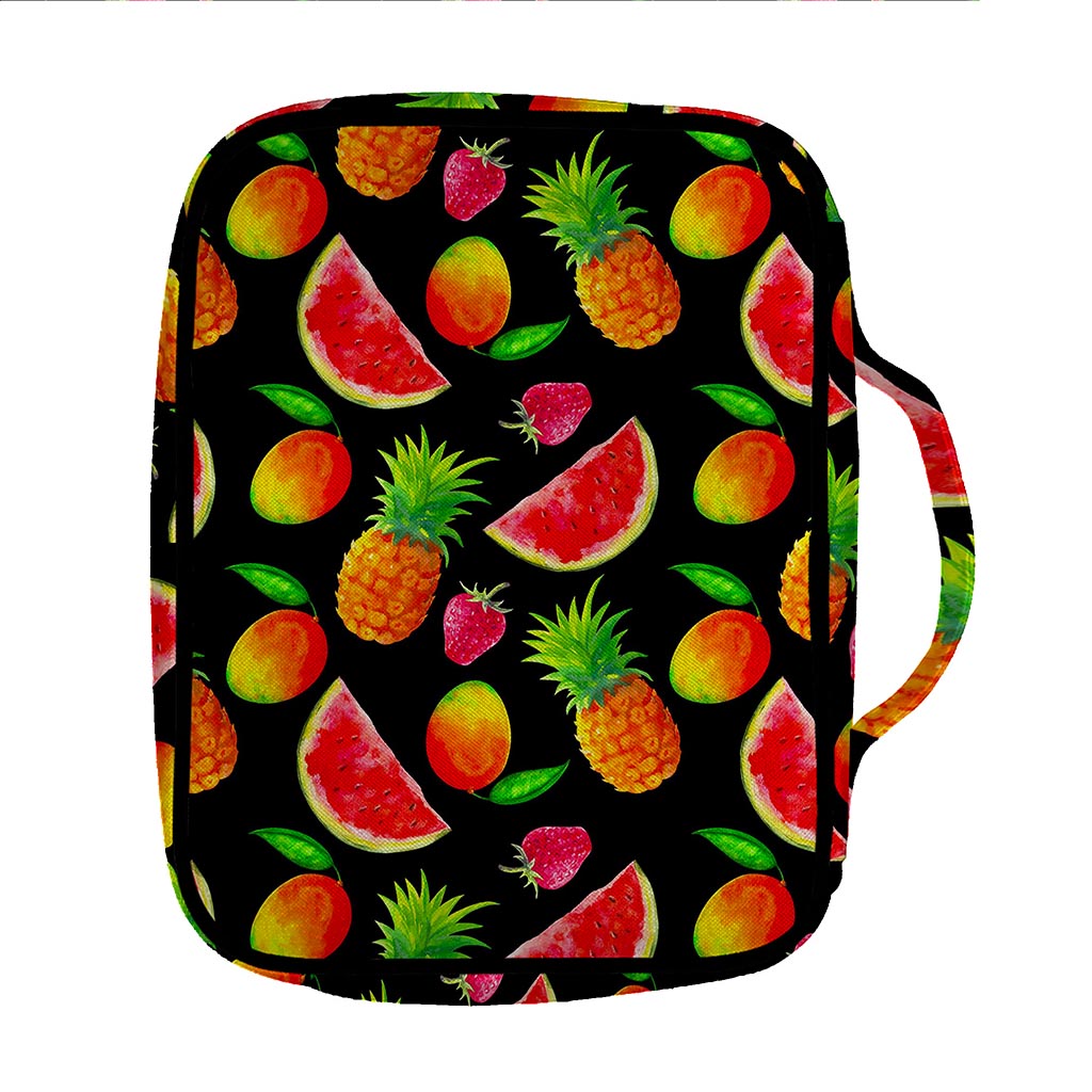Mix Fruit Pineapple Pattern Print Front Pocket Bible Bag