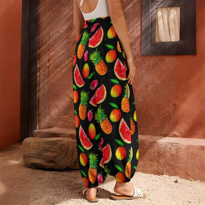 Mix Fruit Pineapple Pattern Print Harem Pants