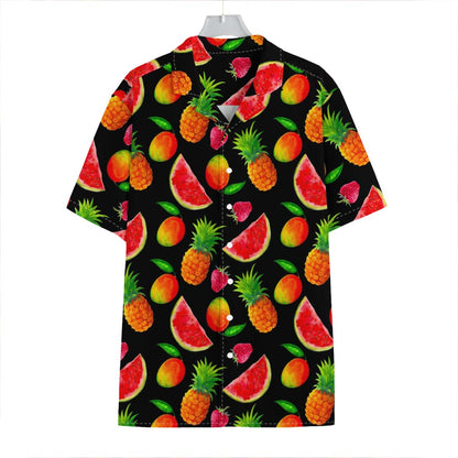 Mix Fruit Pineapple Pattern Print Hawaiian Shirt