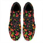 Mix Fruit Pineapple Pattern Print High Top Leather Sneakers
