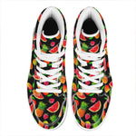 Mix Fruit Pineapple Pattern Print High Top Leather Sneakers