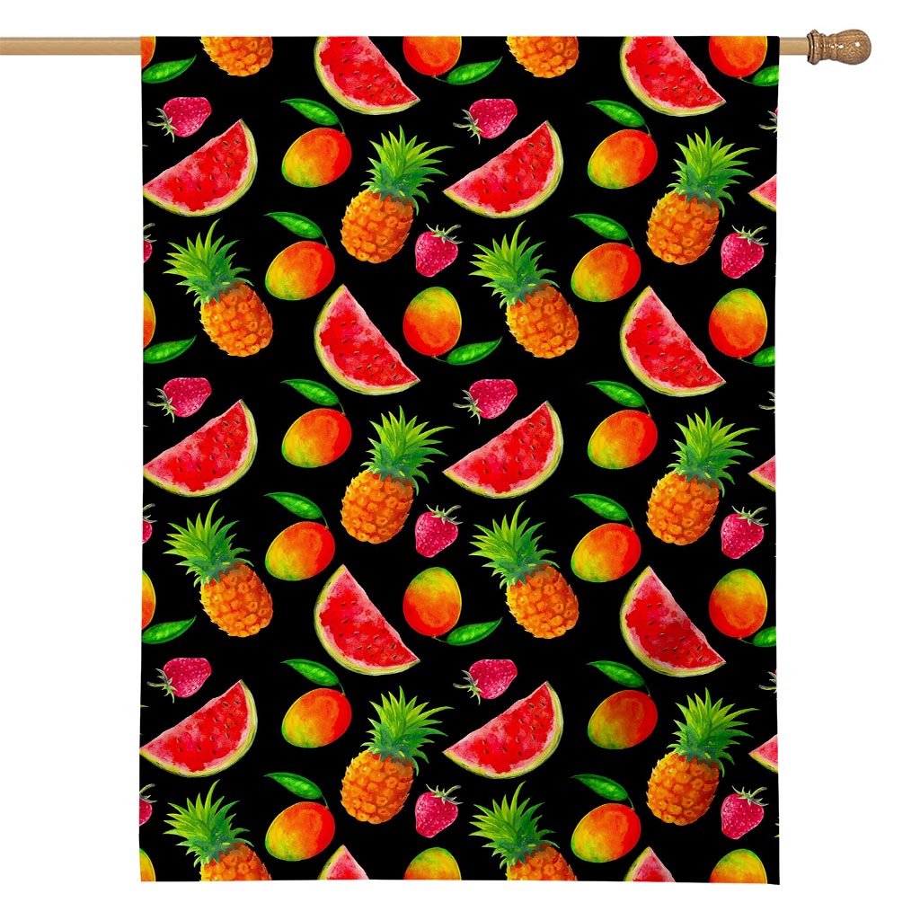Mix Fruit Pineapple Pattern Print House Flag