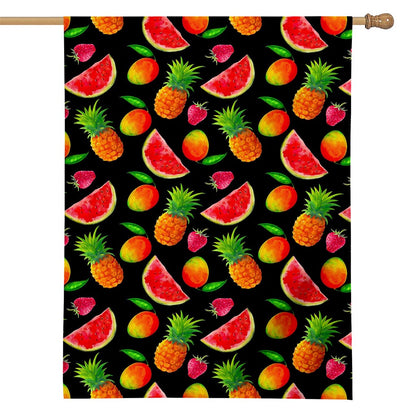 Mix Fruit Pineapple Pattern Print House Flag