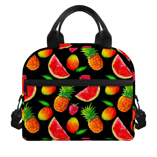 Mix Fruit Pineapple Pattern Print Insulated Lunch Bag