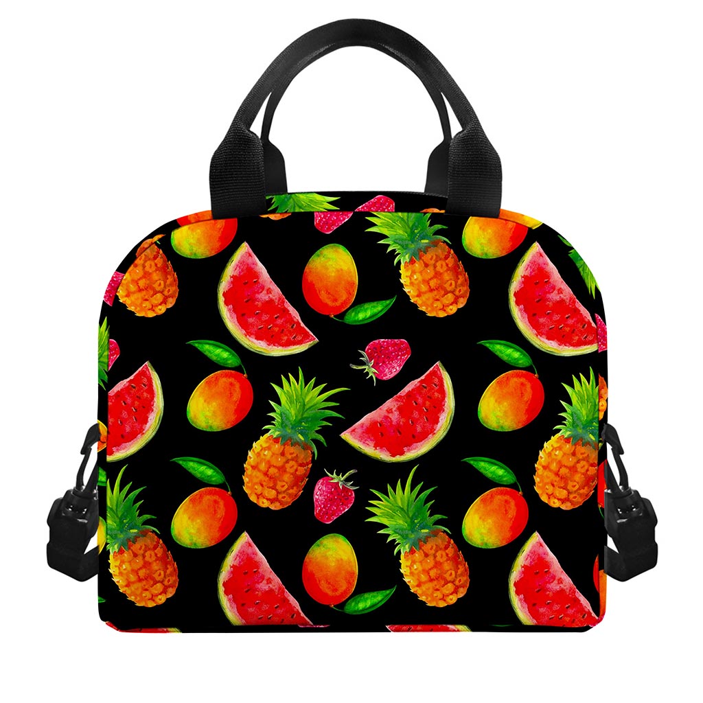 Mix Fruit Pineapple Pattern Print Insulated Lunch Bag