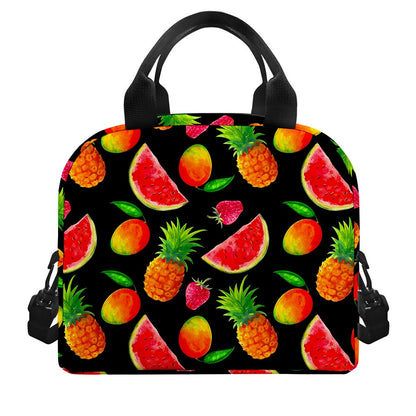 Mix Fruit Pineapple Pattern Print Insulated Lunch Bag