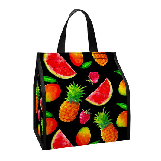 Mix Fruit Pineapple Pattern Print Insulated Lunch Tote