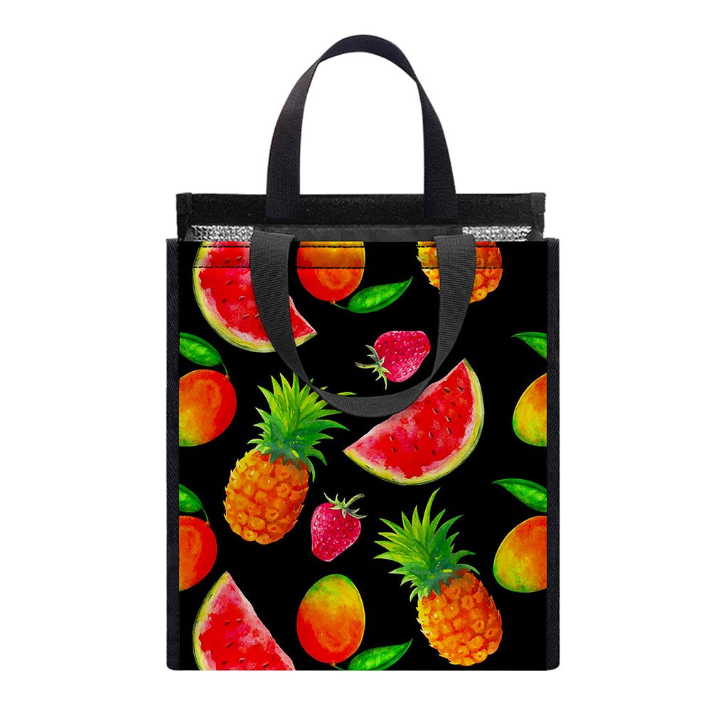 Mix Fruit Pineapple Pattern Print Insulated Lunch Tote