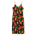 Mix Fruit Pineapple Pattern Print Jersey Midi Cami Dress