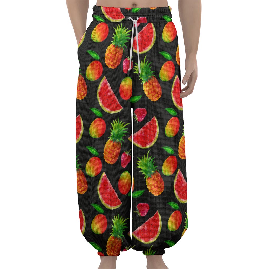 Mix Fruit Pineapple Pattern Print Lantern Pants