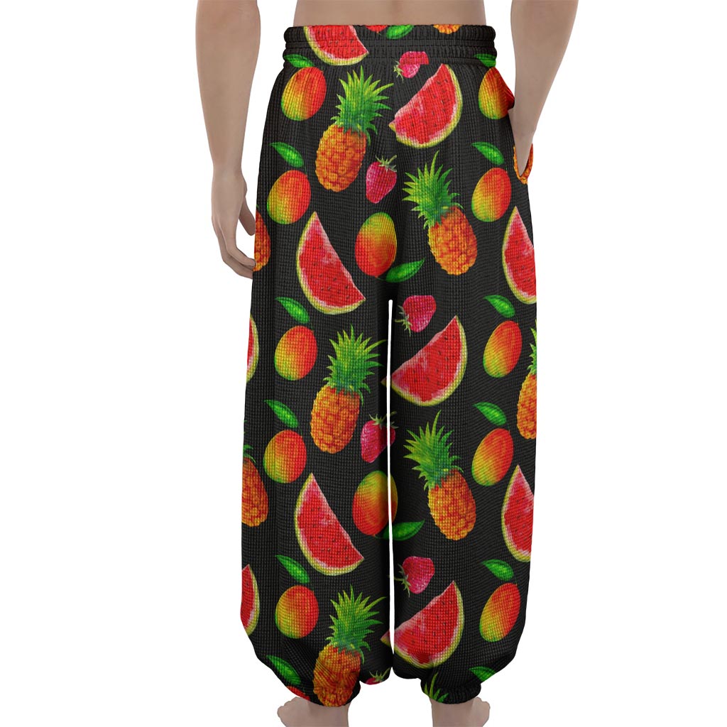 Mix Fruit Pineapple Pattern Print Lantern Pants