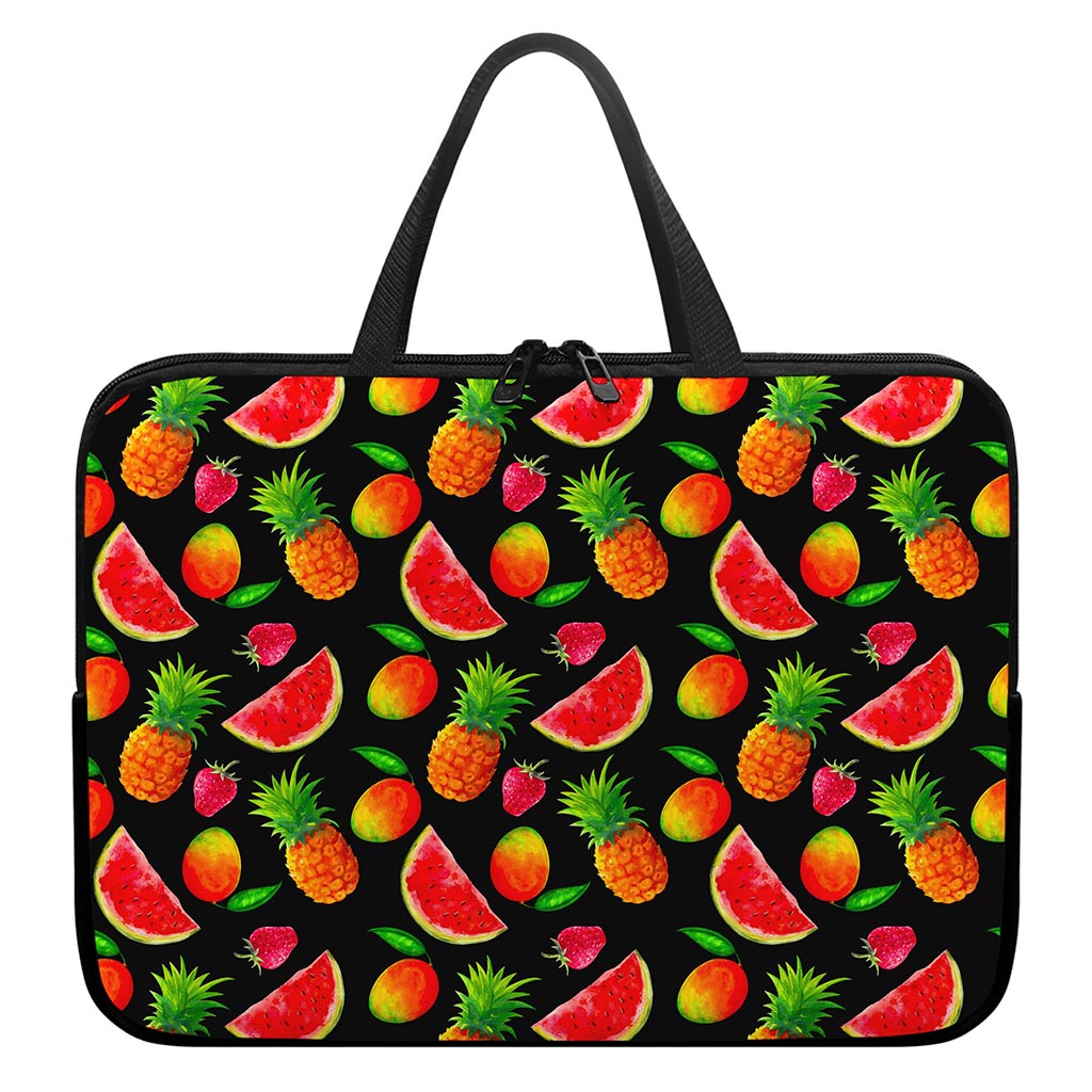 Mix Fruit Pineapple Pattern Print Laptop Sleeve With Handle