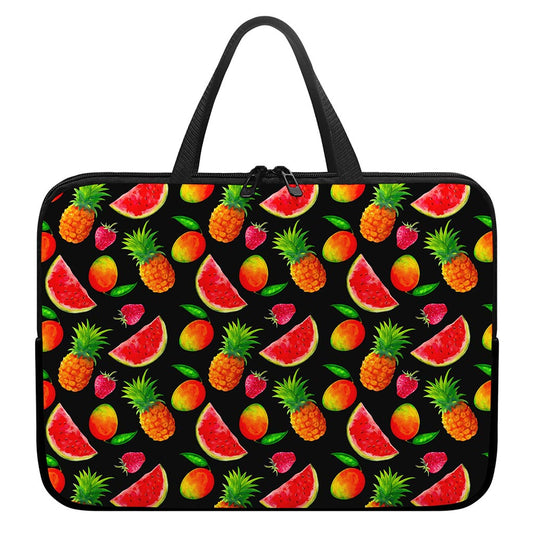 Mix Fruit Pineapple Pattern Print Laptop Sleeve With Handle