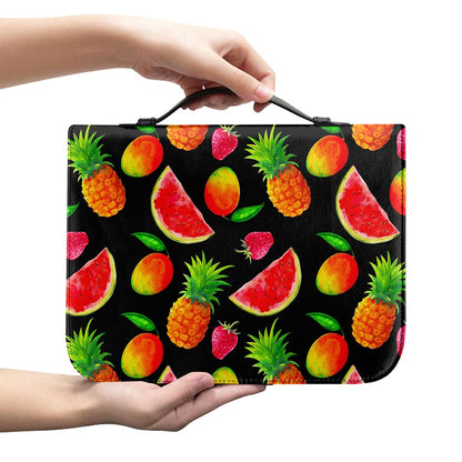 Mix Fruit Pineapple Pattern Print Leather Bible Cover