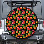 Mix Fruit Pineapple Pattern Print Leather Spare Tire Cover