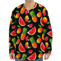 Mix Fruit Pineapple Pattern Print Long Sleeve Baseball Jersey