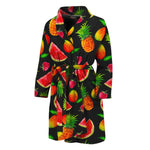 Mix Fruit Pineapple Pattern Print Men's Bathrobe