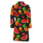 Mix Fruit Pineapple Pattern Print Men's Bathrobe