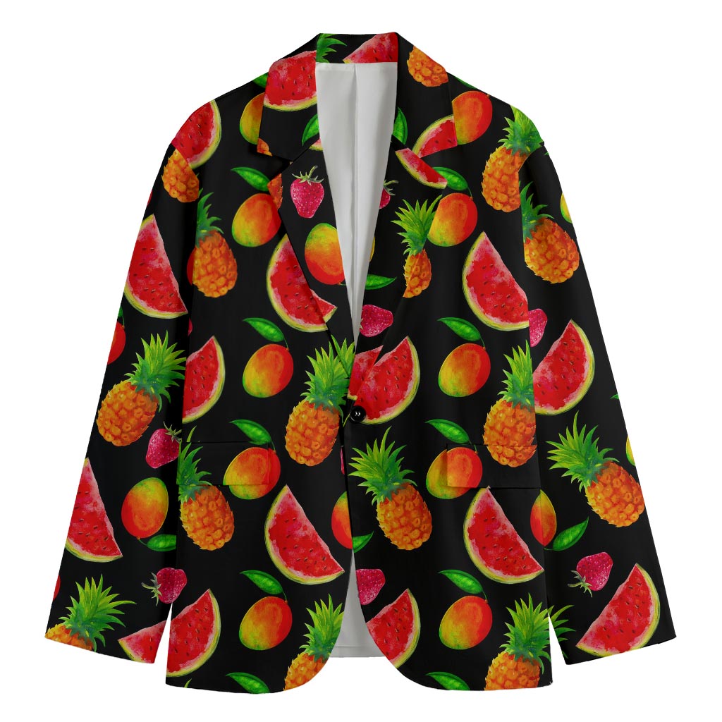 Mix Fruit Pineapple Pattern Print Men's Blazer