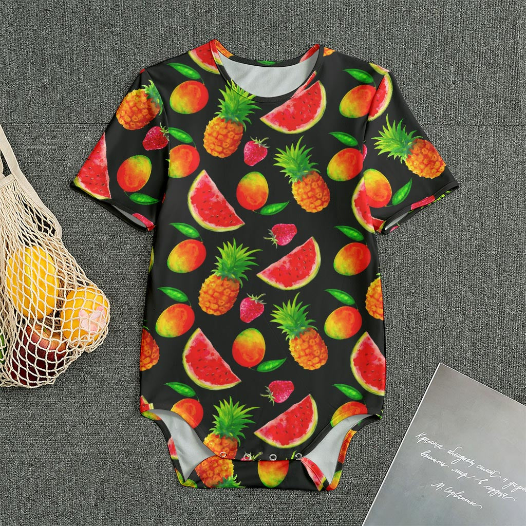 Mix Fruit Pineapple Pattern Print Men's Bodysuit