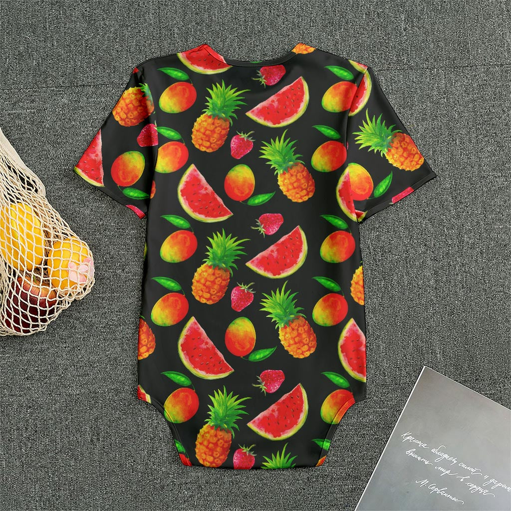 Mix Fruit Pineapple Pattern Print Men's Bodysuit