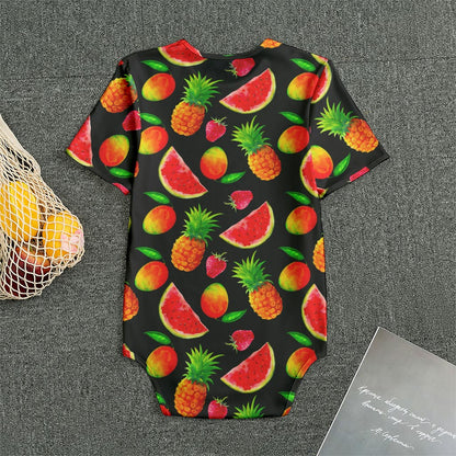 Mix Fruit Pineapple Pattern Print Men's Bodysuit