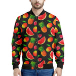 Mix Fruit Pineapple Pattern Print Men's Bomber Jacket