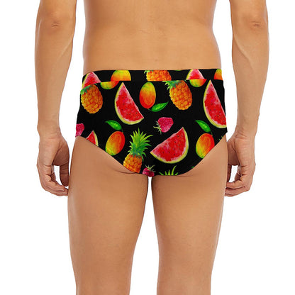 Mix Fruit Pineapple Pattern Print Men's Briefs
