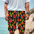 Mix Fruit Pineapple Pattern Print Men's Cargo Shorts