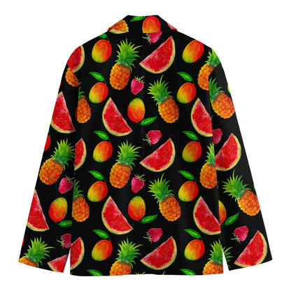Mix Fruit Pineapple Pattern Print Men's Cotton Blazer
