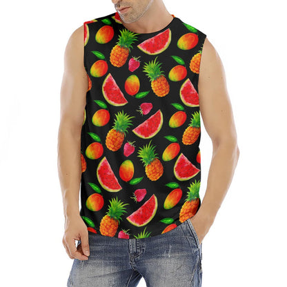 Mix Fruit Pineapple Pattern Print Men's Fitness Tank Top