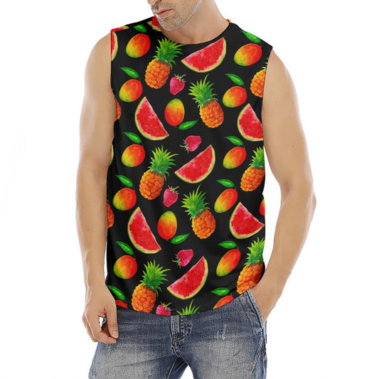 Mix Fruit Pineapple Pattern Print Men's Fitness Tank Top