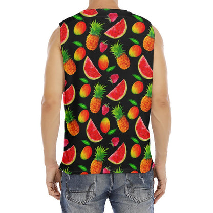 Mix Fruit Pineapple Pattern Print Men's Fitness Tank Top