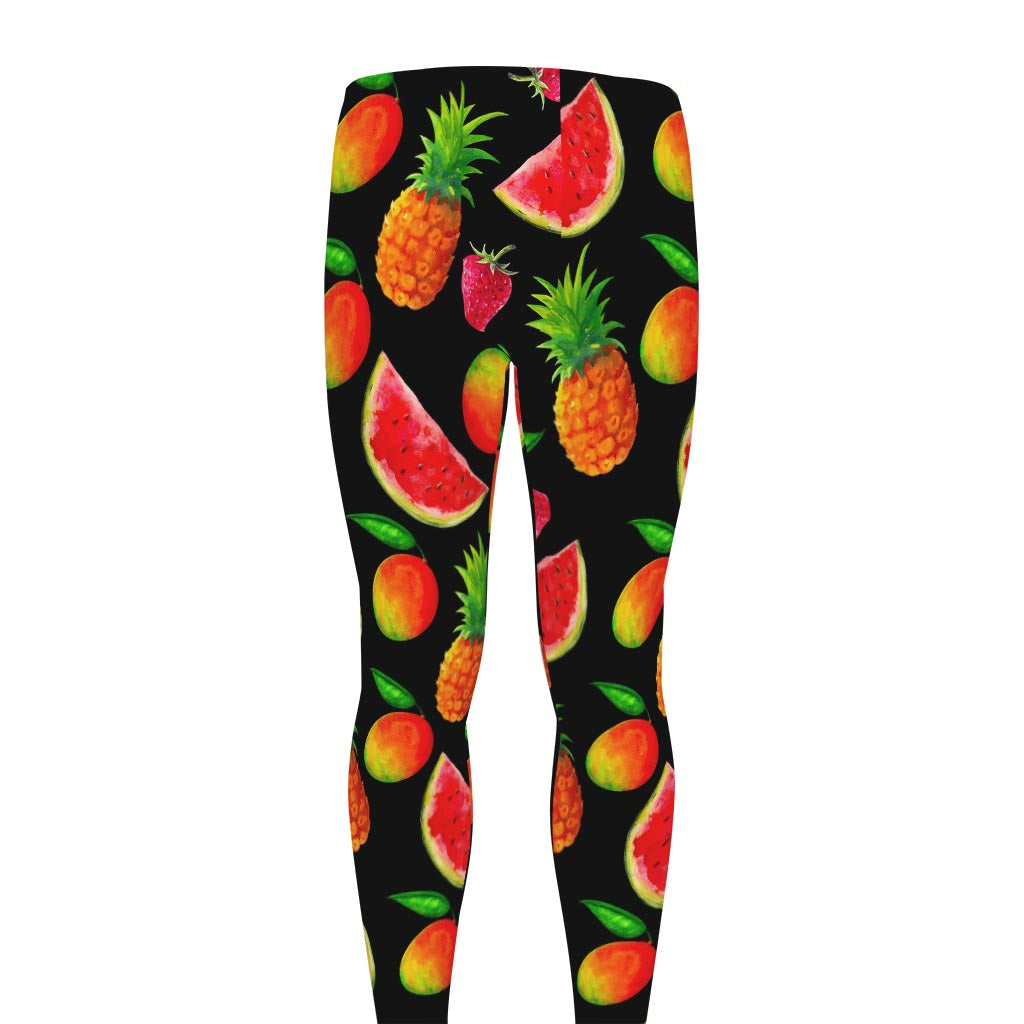 Mix Fruit Pineapple Pattern Print Men's leggings