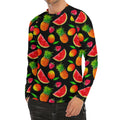 Mix Fruit Pineapple Pattern Print Men's Long Sleeve Rash Guard