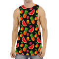 Mix Fruit Pineapple Pattern Print Men's Muscle Tank Top